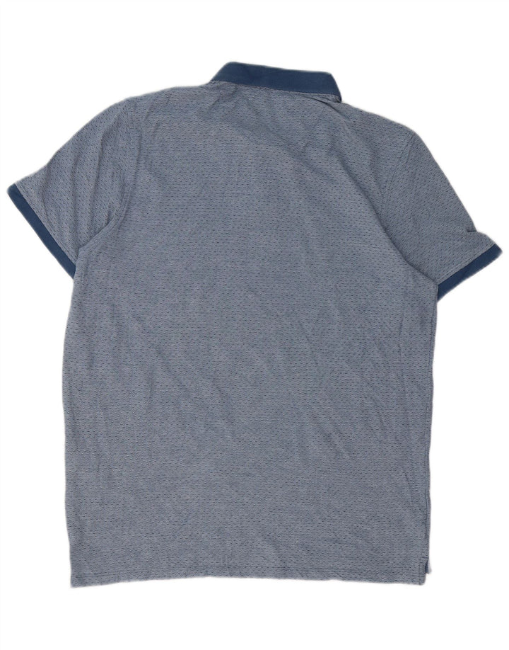 Jack & Jones Mens Polo Shirt XL Blue Spotted Cotton