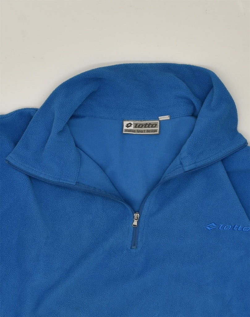 LOTTO Mens Zip Neck Fleece Jumper 3XL Blue Polyester | Vintage Lotto | Thrift | Second-Hand Lotto | Used Clothing | Messina Hembry 