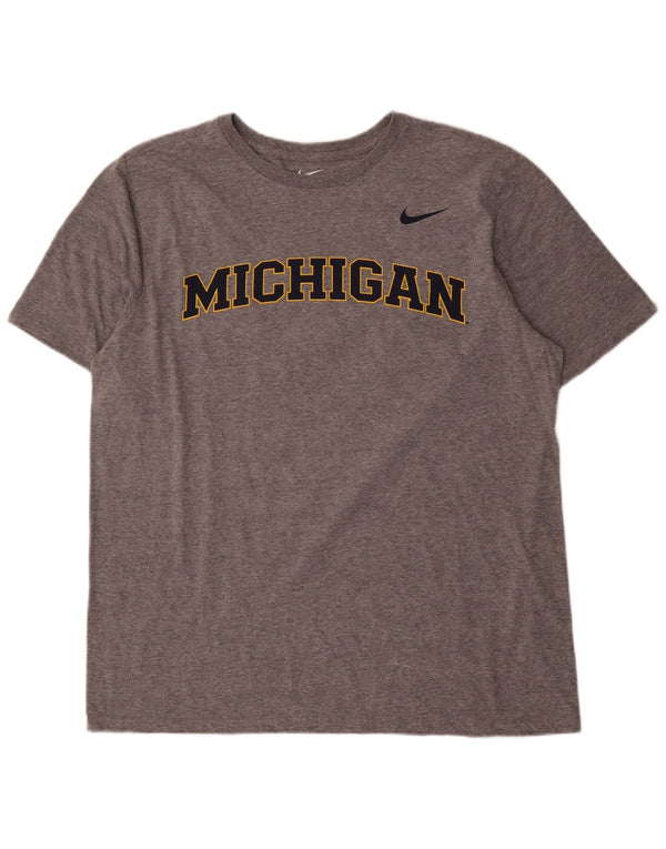 Nike Mens Michigan Graphic T-Shirt Top XL Grey Cotton