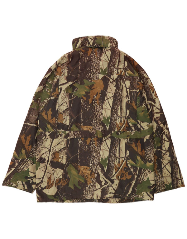 Vintage Mens Utility Jacket UK 42 XL Khaki Camouflage Polyester