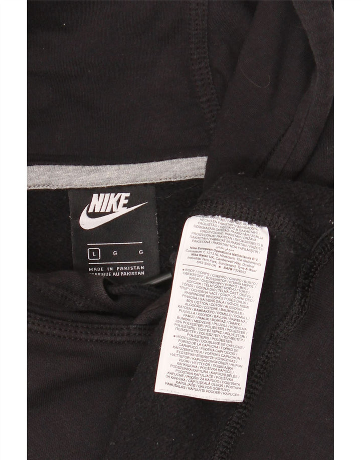 Nike Mens Hoodie Jumper Large Black Cotton