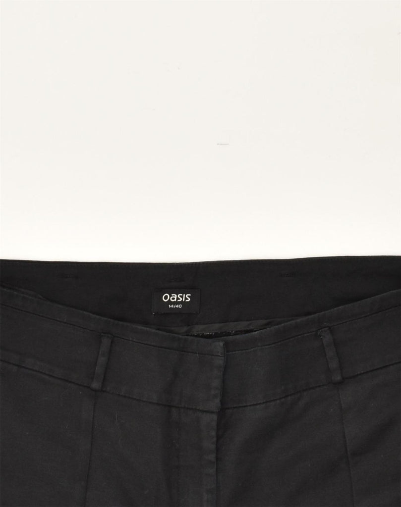 OASIS Womens Slim Chino Trousers UK 14 Large W34 L26  Black Cotton | Vintage Oasis | Thrift | Second-Hand Oasis | Used Clothing | Messina Hembry 