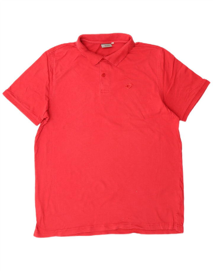 LOTTO Mens Polo Shirt Large Red Cotton
