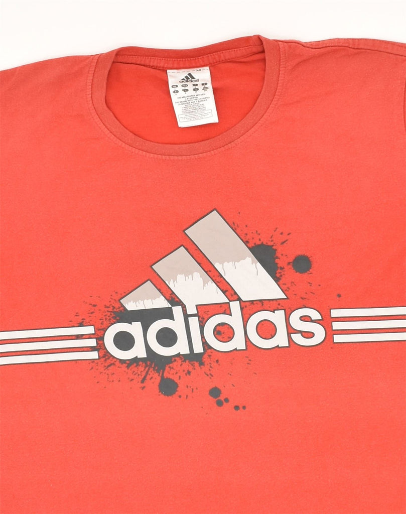 ADIDAS Mens Graphic T-Shirt Top Small Red Cotton | Vintage Adidas | Thrift | Second-Hand Adidas | Used Clothing | Messina Hembry 