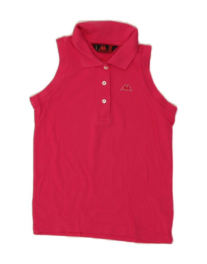 KAPPA Womens Sleeveless Polo Shirt UK 6 XS Pink Cotton Vintage Kappa and Second-Hand Kappa from Messina Hembry 