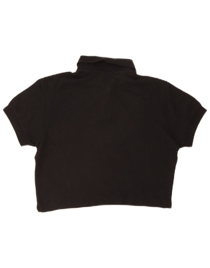 Fila Womens Crop Polo Shirt IT 46 Large Black