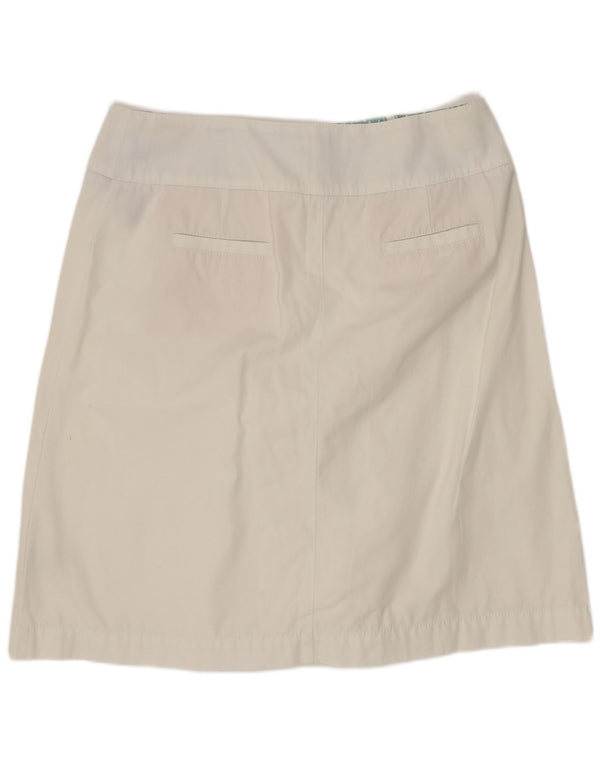 Boden Womens A-Line Skirt UK 16 Large W32 White Cotton