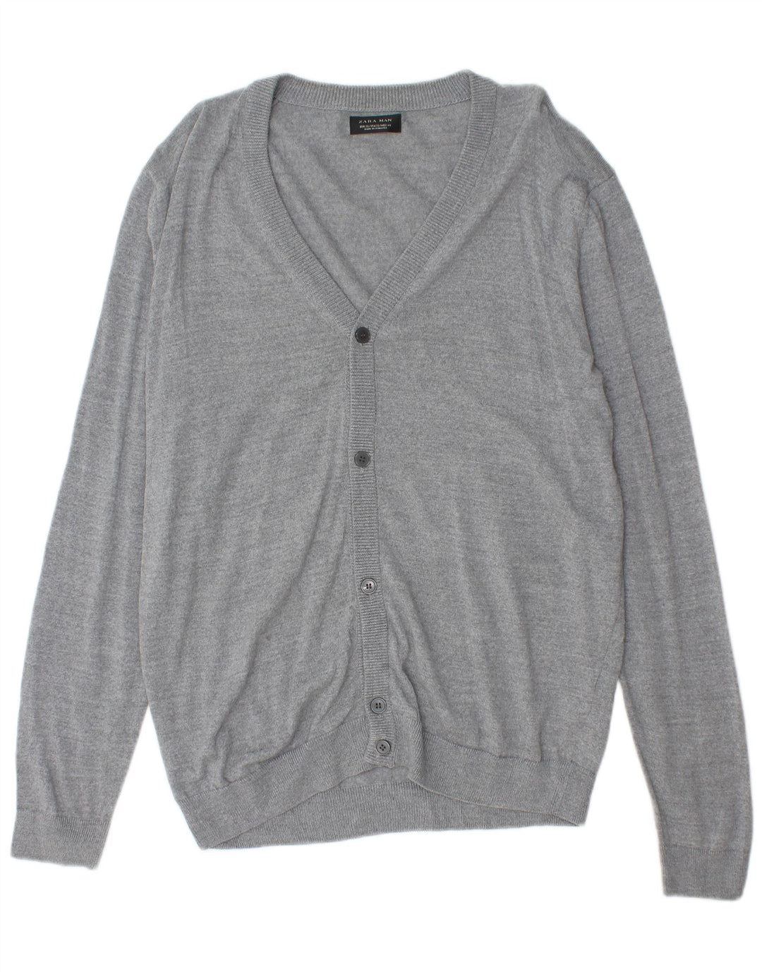 Zara Mens Cardigan Sweater XL Grey