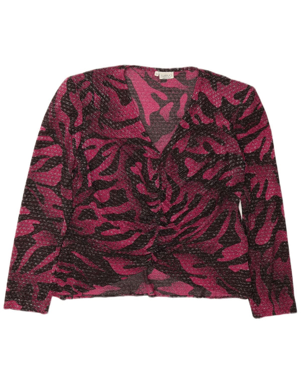 Vintage Womens Long Sleeve Blouse Top IT 46 Large Purple Animal Print