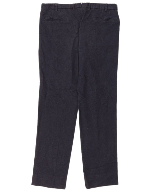 Massimo Dutti Mens Straight Suit Trousers EU 44 Large W34 L33 Navy Blue