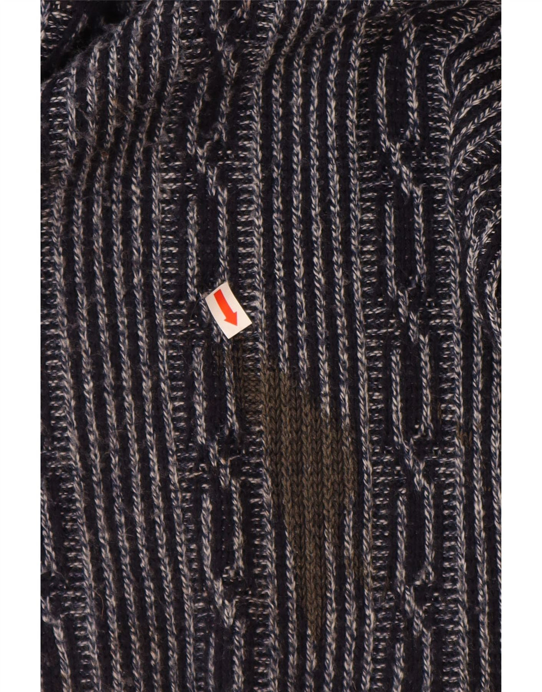 C & A Mens Boat Neck Jumper Sweater Large Navy Blue Fair Isle Polyacrylic