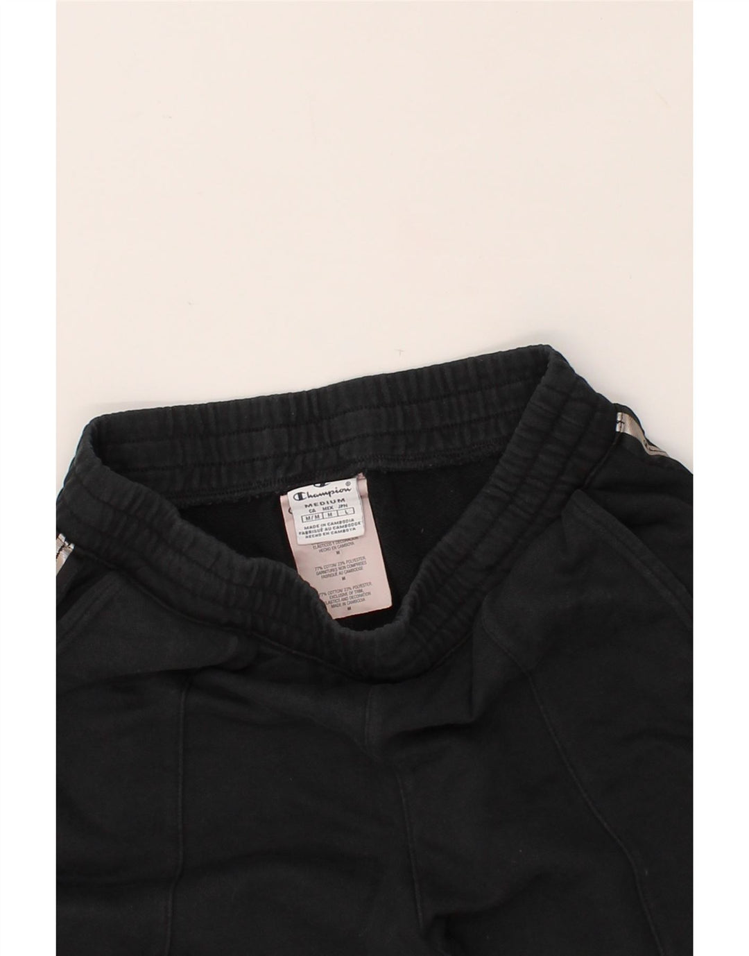 CHAMPION Womens Graphic Tracksuit Trousers Joggers UK 14 Medium Black Vintage Champion and Second-Hand Champion from Messina Hembry 