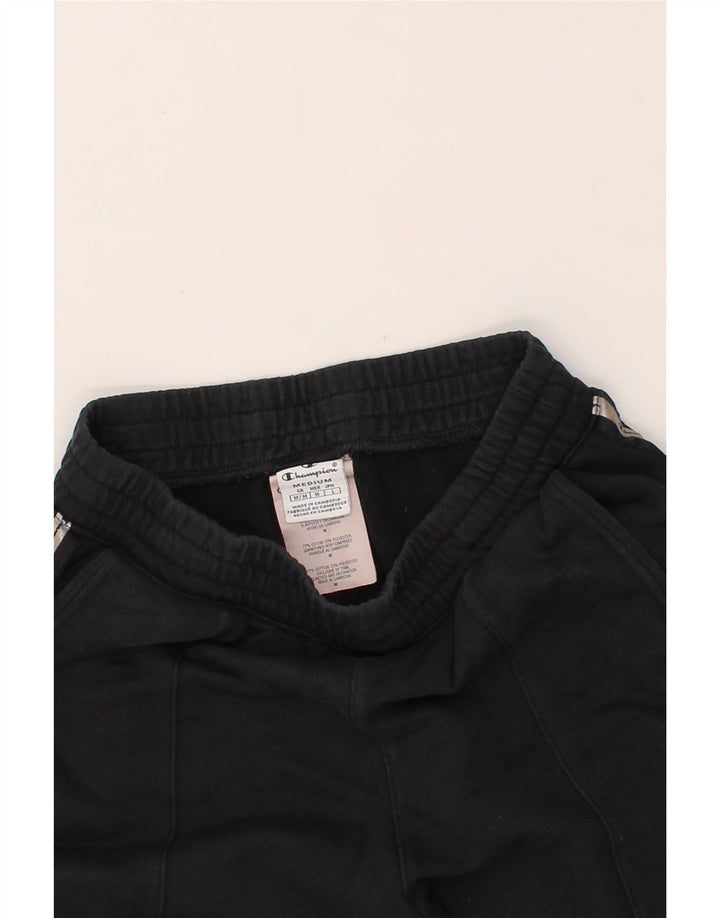 CHAMPION Womens Graphic Tracksuit Trousers Joggers UK 14 Medium Black Vintage Champion and Second-Hand Champion from Messina Hembry 