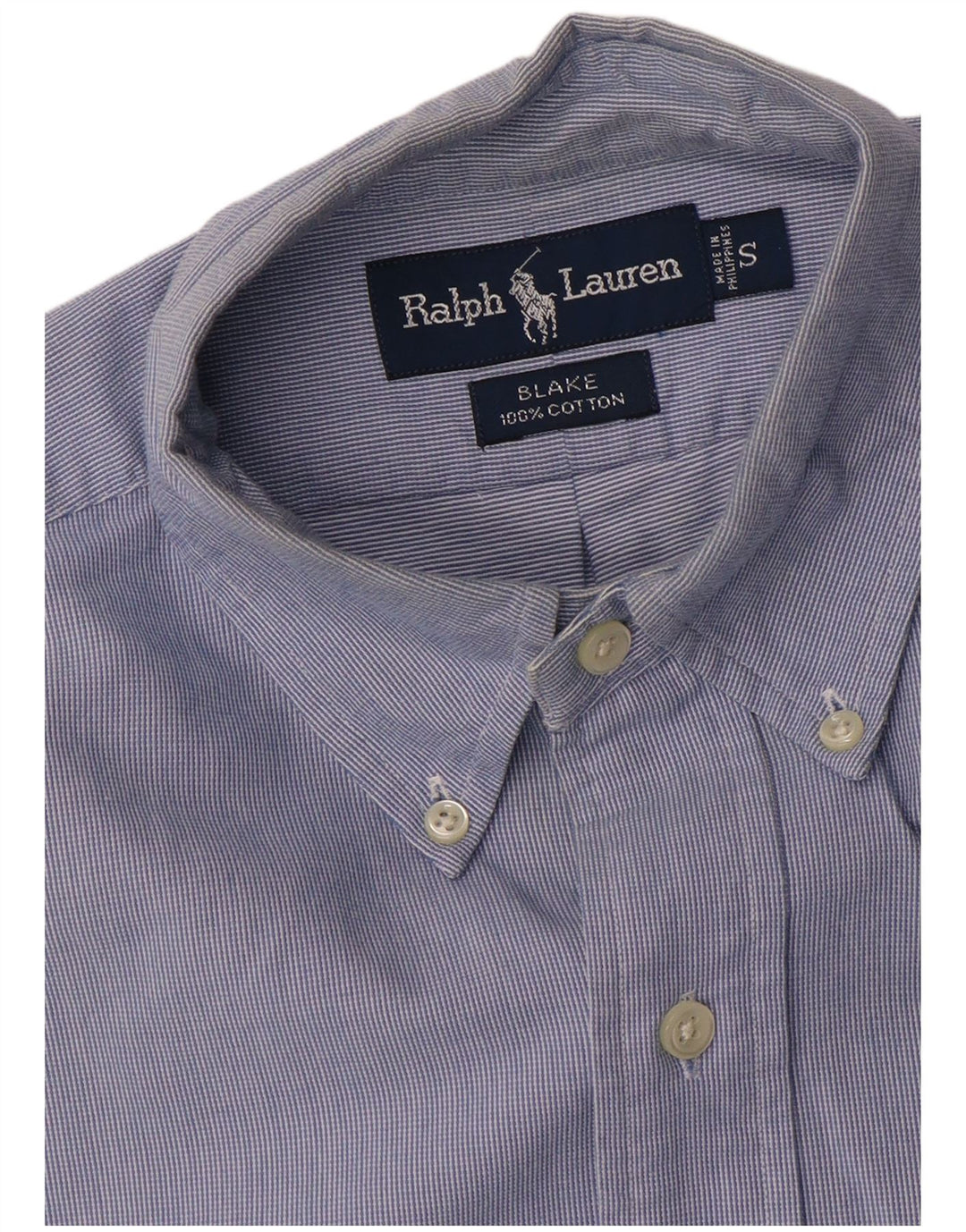 RALPH LAUREN Mens Blake Loose Fit Shirt Small Blue Pinstripe Cotton
