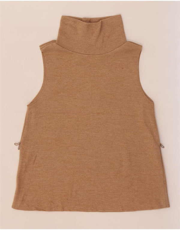 Zara Womens Vest Top UK 12 Medium Beige Cotton