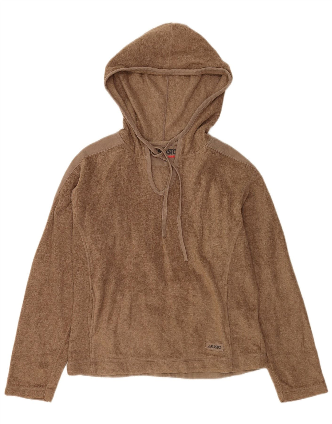 Musto Womens Hooded Fleece Jumper UK 12 Medium Brown Polyester