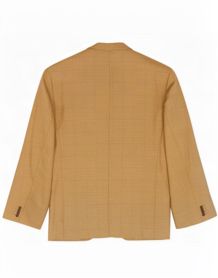 Pierre Cardin Mens 2 Button Blazer Jacket UK 42 XL Yellow Check New Wool