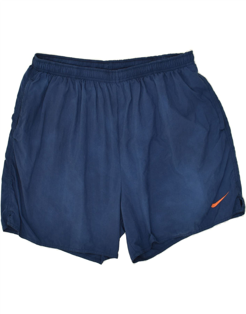 NIKE Mens Sport Shorts XL Navy Blue Nylon | Vintage Nike | Thrift | Second-Hand Nike | Used Clothing | Messina Hembry 