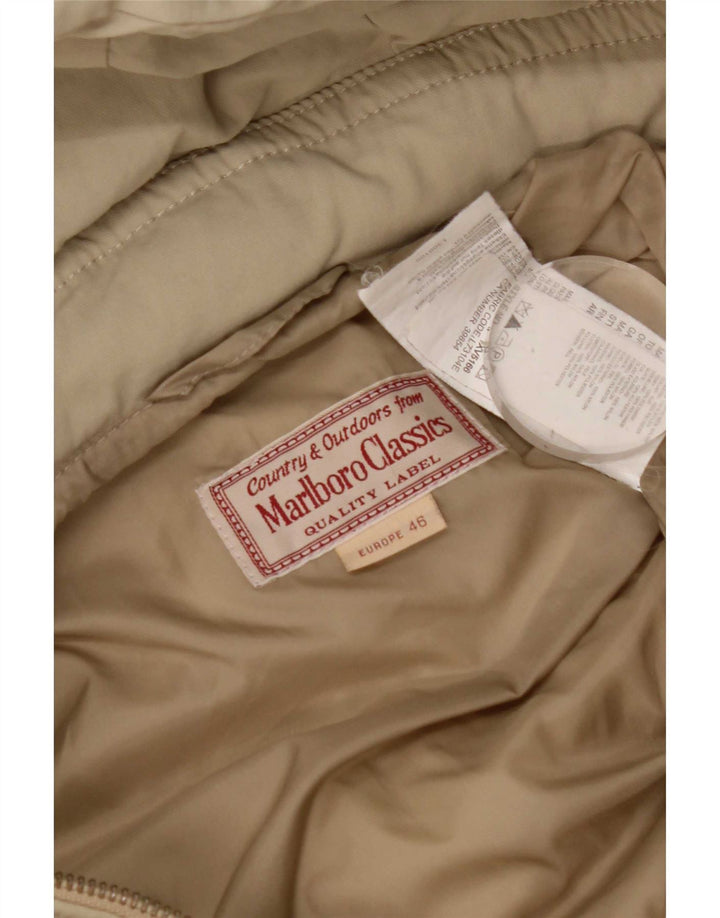 Marlboro Classics Womens Hooded Padded Jacket EU 46 XL Beige Nylon