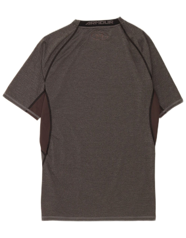 Under Armour Mens Heat Gear T-Shirt Top Large Grey Colourblock