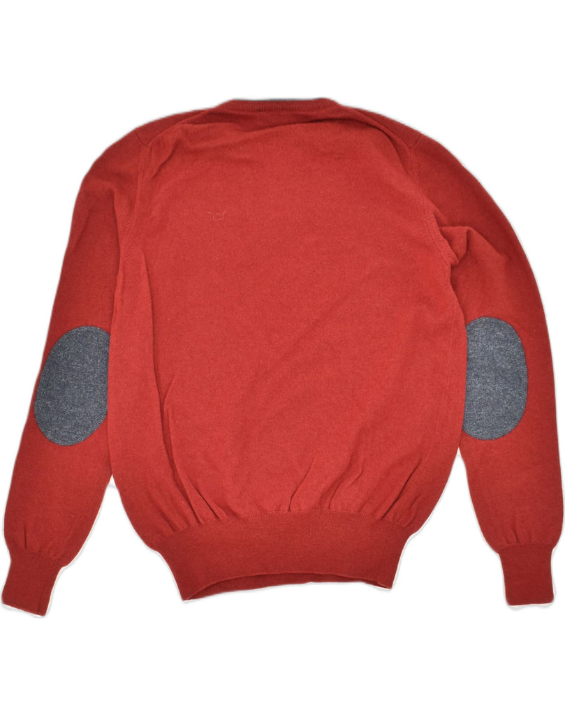 BROOKSFIELD Mens Crew Neck Jumper Sweater Small Red Wool | Vintage Brooksfield | Thrift | Second-Hand Brooksfield | Used Clothing | Messina Hembry 