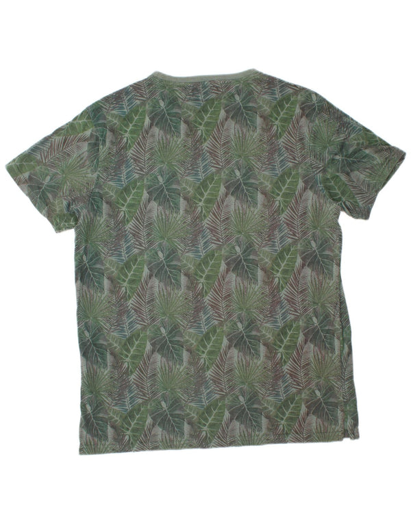 Kappa Mens T-Shirt Top XL Green Floral Cotton