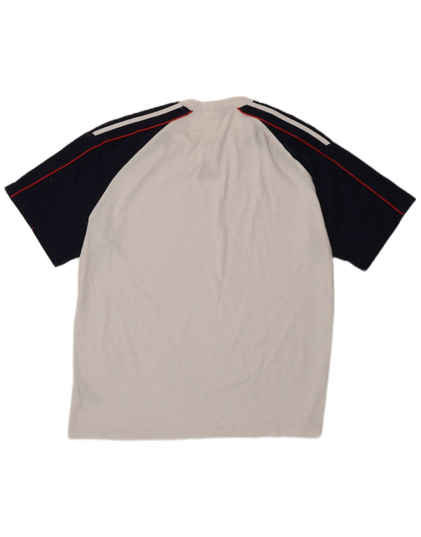 Adidas Mens T-Shirt Top UK 44/46 Large White Colourblock Cotton