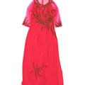 VINTAGE Womens 3/4 Sleeve Maxi Dress IT 38 Small Pink Vintage Vintage and Second-Hand Vintage from Messina Hembry 