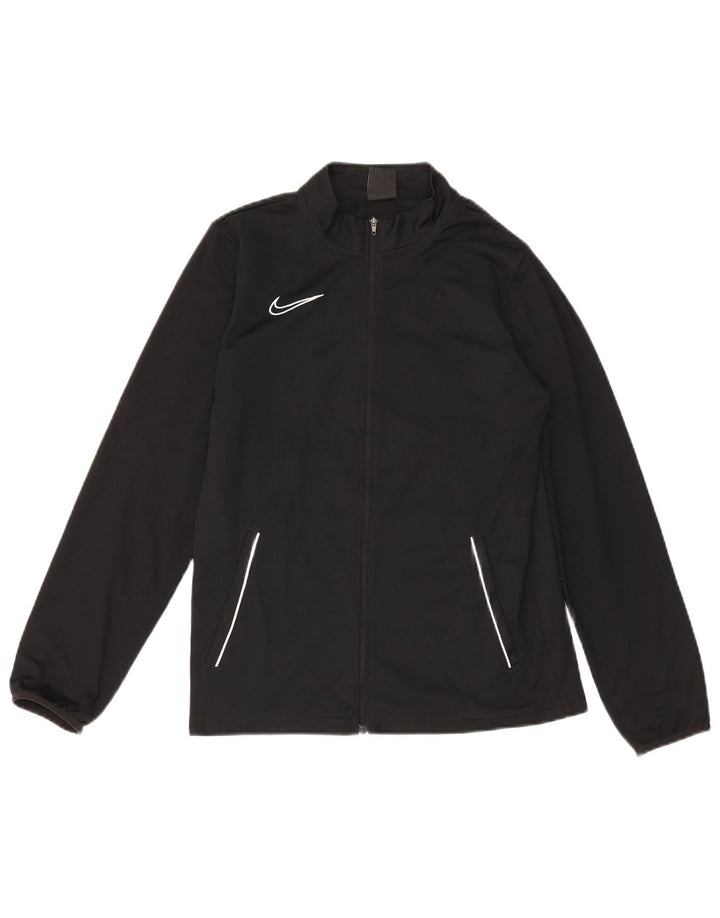 Nike Boys Dri Fit Tracksuit Top Jacket 13-14 Years XL Black Polyester