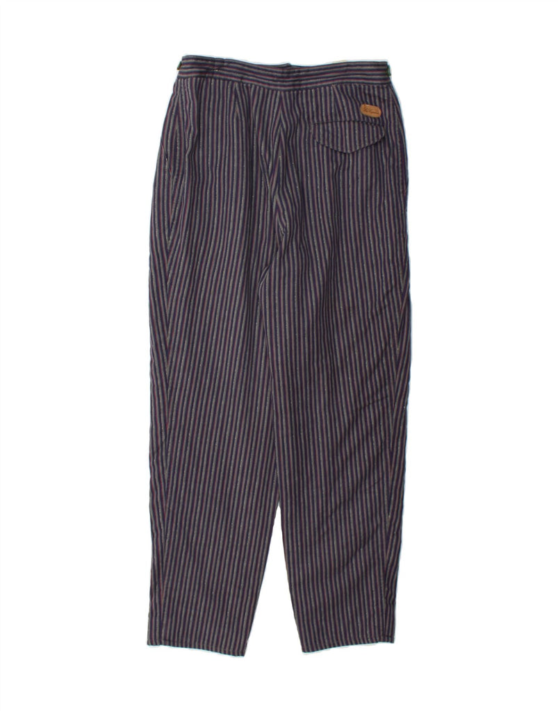 LES COPAINS Womens High Waist Chino Trousers W28 L28 Navy Blue Striped Vintage Les Copains and Second-Hand Les Copains from Messina Hembry 