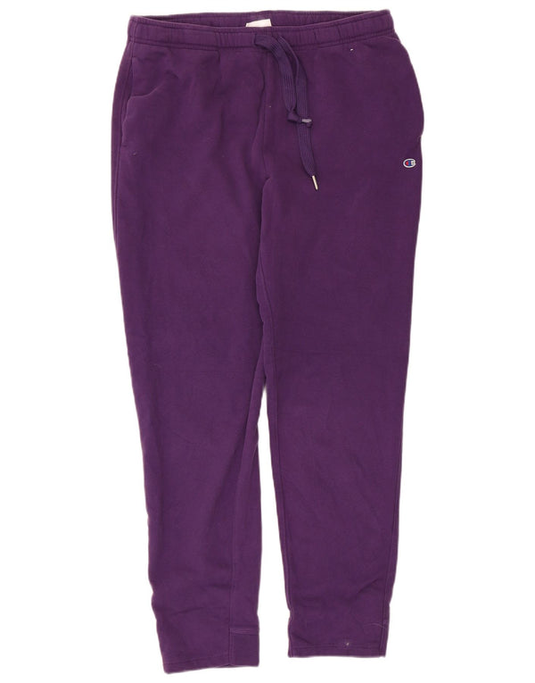 Champion Womens Tracksuit Trousers Joggers UK 14 Medium Purple Cotton
