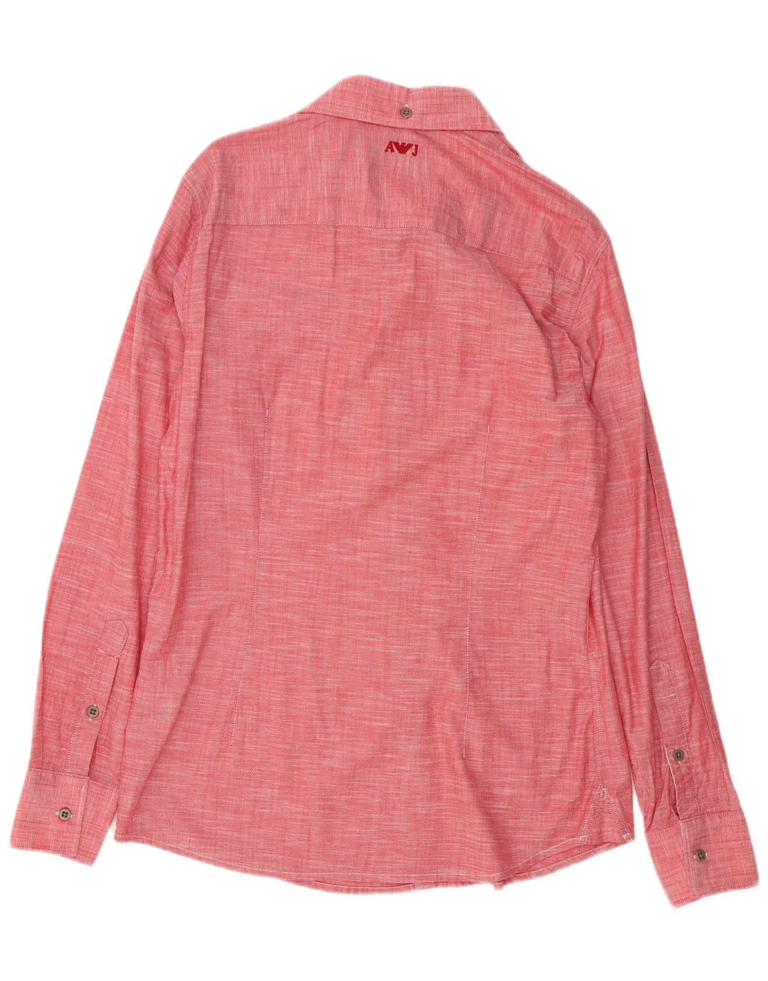 Armani Jeans Mens Slim Fit Shirt Medium Red Flecked Cotton