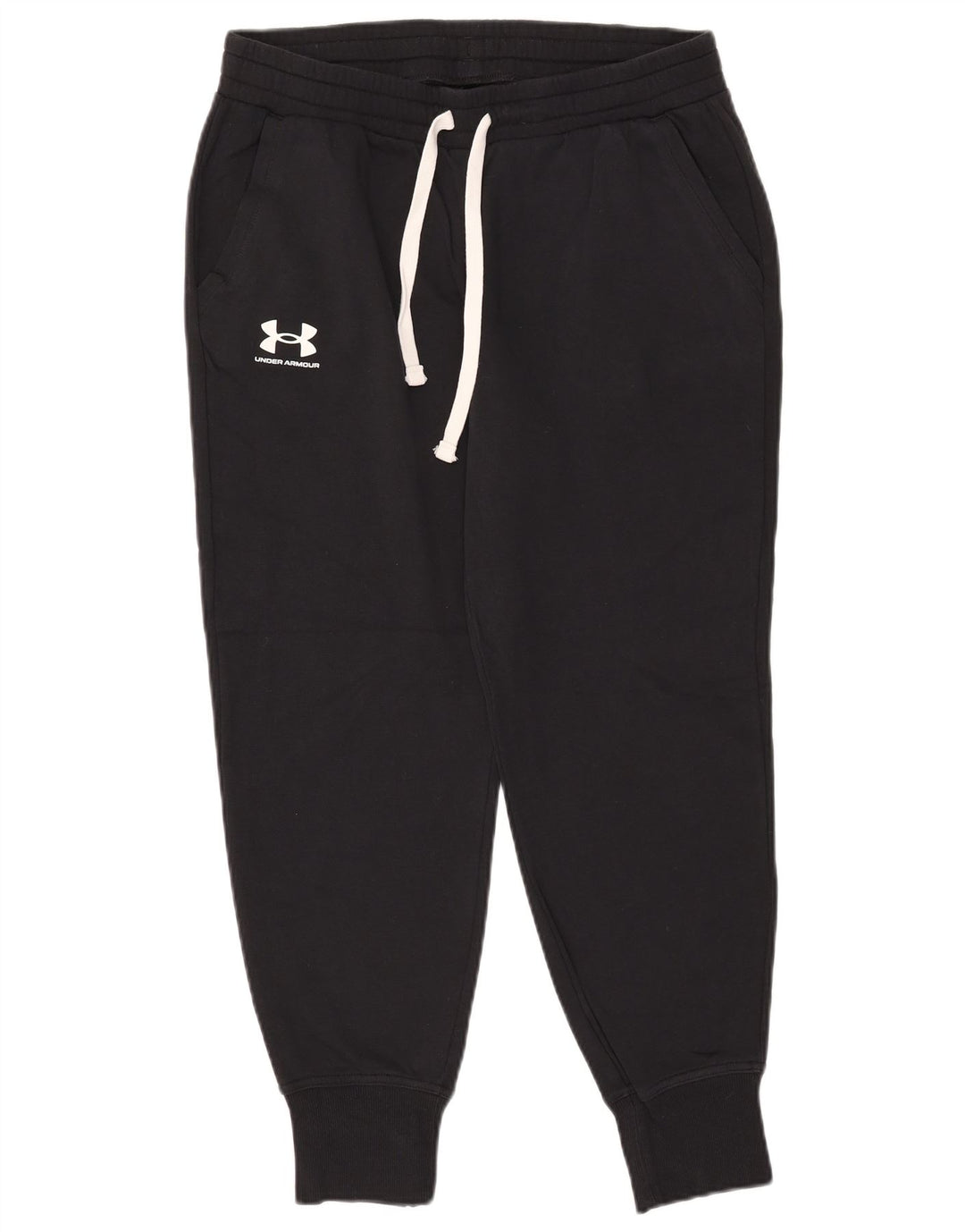 UNDER ARMOUR Womens Tracksuit Trousers Joggers UK 14 Large Black Cotton