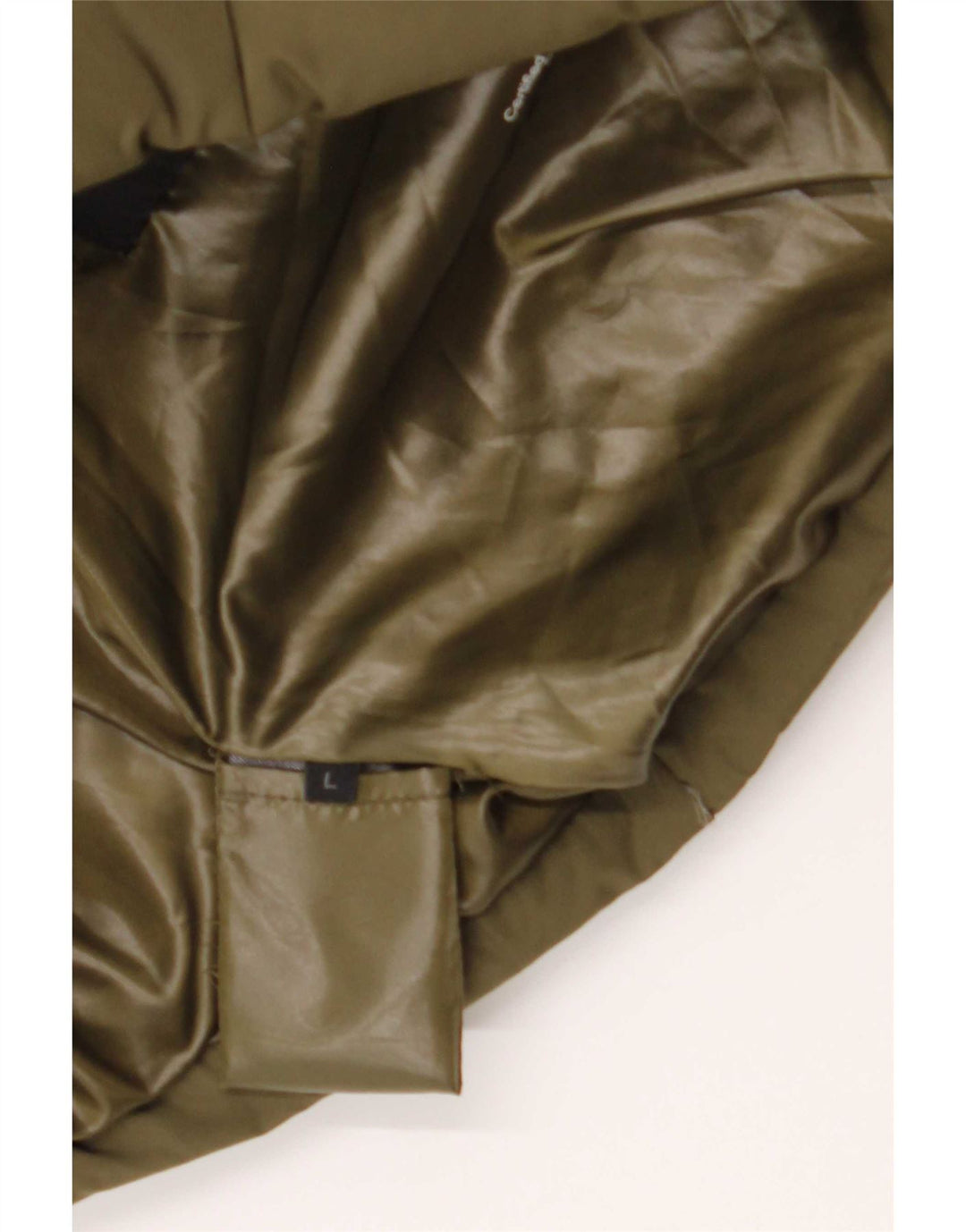 Guess Womens Graphic Padded Jacket UK 12 Medium Khaki Polyester