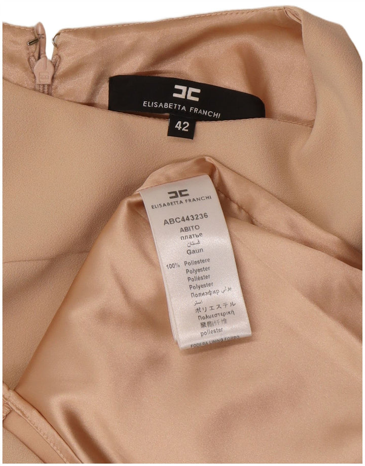 Elisabetta Franchi Womens Shift Dress IT 42 Medium Beige Polyester Classic