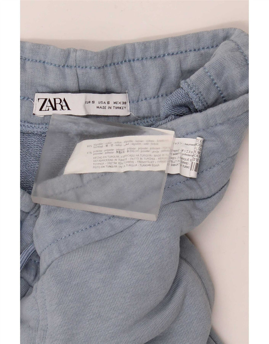 Zara Mens Tracksuit Trousers Joggers Small Blue Cotton