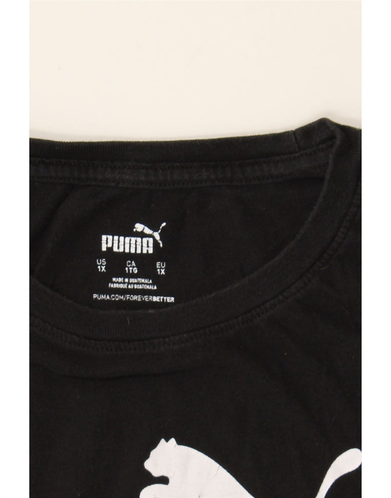 PUMA Womens Graphic T-Shirt Top UK 18 XL Black Cotton Vintage Puma and Second-Hand Puma from Messina Hembry 