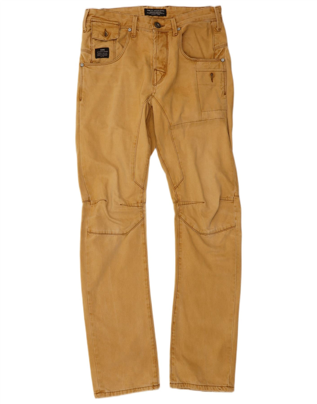 JACK & JONES Mens Stan Anti Fit Straight Casual Trousers W29 L32 Beige