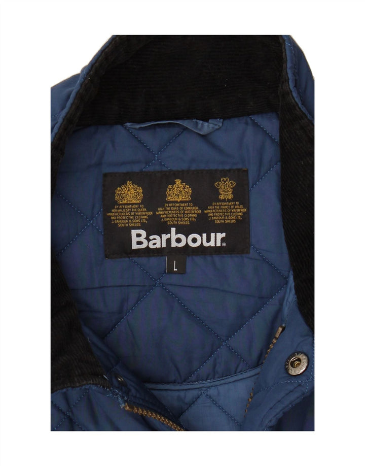 BARBOUR Mens Quilted Jacket UK 40 Large Blue Polyester Vintage Barbour and Second-Hand Barbour from Messina Hembry 