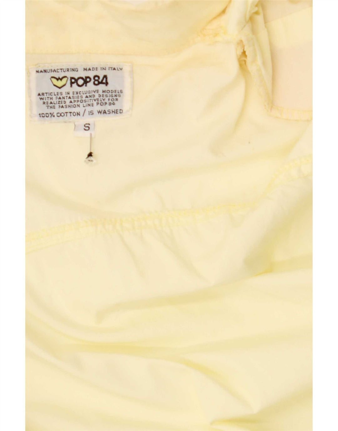 POP 84 Womens 1 Button Oversized Blazer Jacket UK 10 Small Yellow Cotton