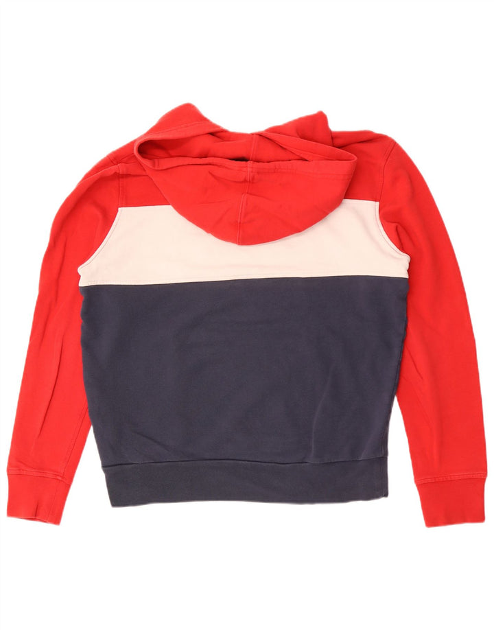 LEVI'S Mens Graphic Hoodie Jumper Medium Navy Blue Colourblock Cotton