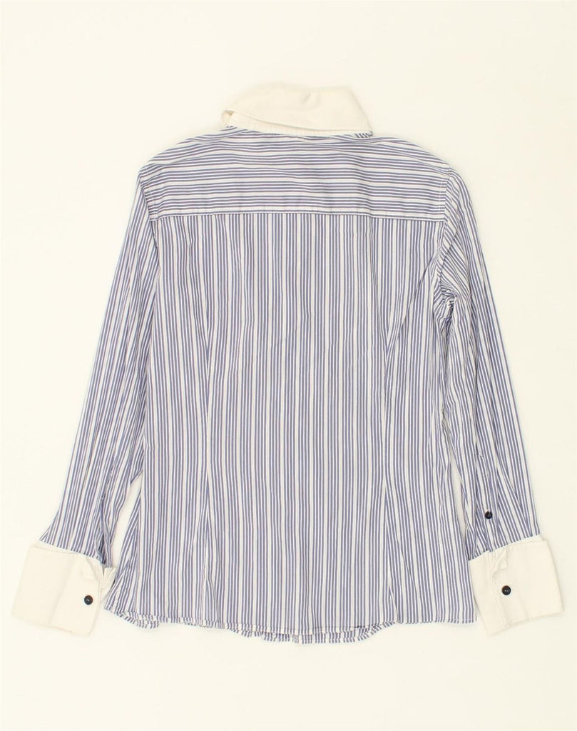 MASSIMO DUTTI Womens Shirt EU 40 Medium Blue Striped Cotton | Vintage Massimo Dutti | Thrift | Second-Hand Massimo Dutti | Used Clothing | Messina Hembry 