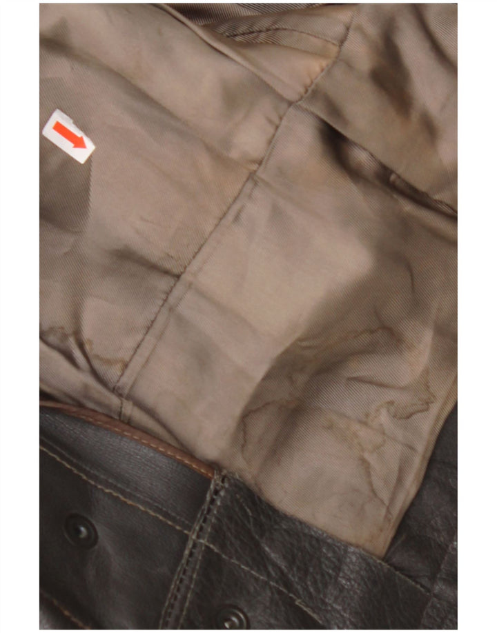 VINTAGE Womens Leather Jacket UK 14 Medium Black