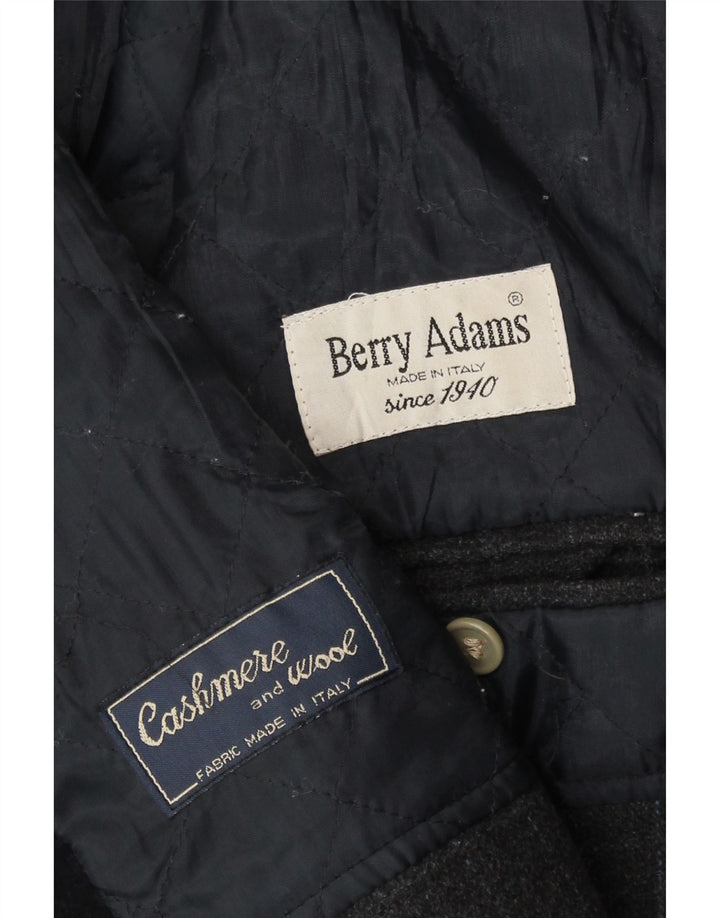 Vintage Mens Overcoat UK 42 XL Navy Blue Cashmere