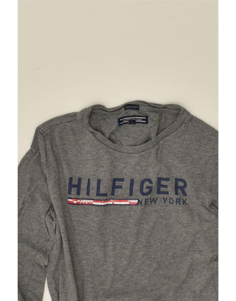 TOMMY HILFIGER Boys Graphic Top Long Sleeve 7-8 Years Grey Cotton | Vintage Tommy Hilfiger | Thrift | Second-Hand Tommy Hilfiger | Used Clothing | Messina Hembry 