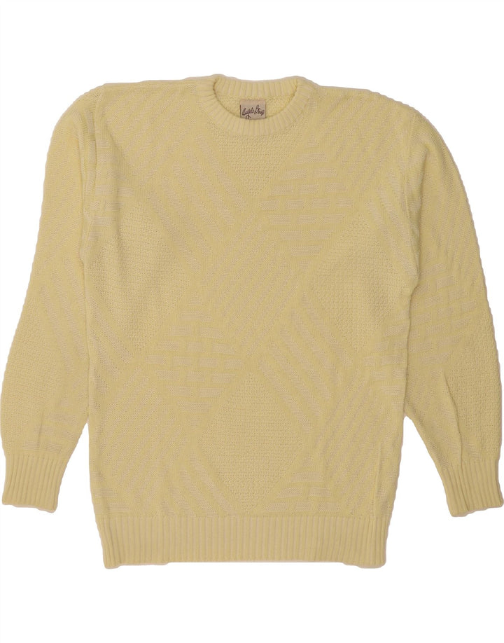 ANGELO LITRICO Mens Crew Neck Jumper Sweater IT 48/50 Medium Yellow Vintage Angelo Litrico and Second-Hand Angelo Litrico from Messina Hembry 