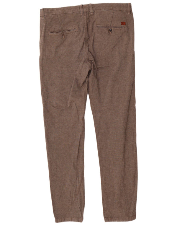 Jack & Jones Mens Straight Chino Trousers W34 L32 Grey Cotton