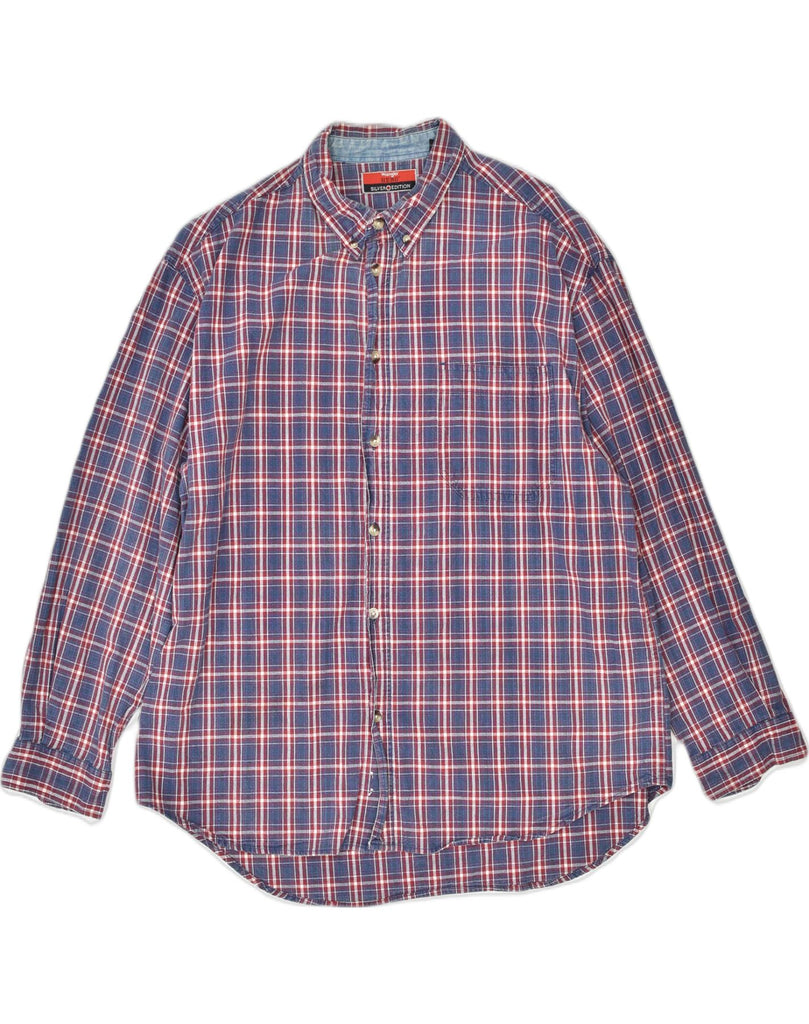 WRANGLER Mens Hero Shirt XL Blue Check Cotton | Vintage | Thrift | Second-Hand | Used Clothing | Messina Hembry 