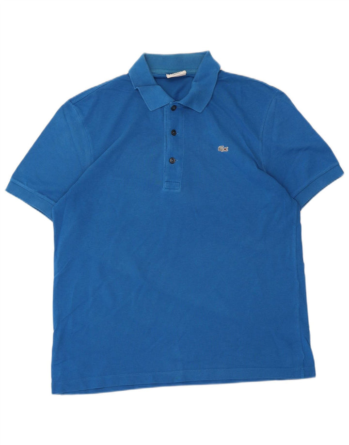 Lacoste Mens Polo Shirt Size 4 Medium Blue Cotton