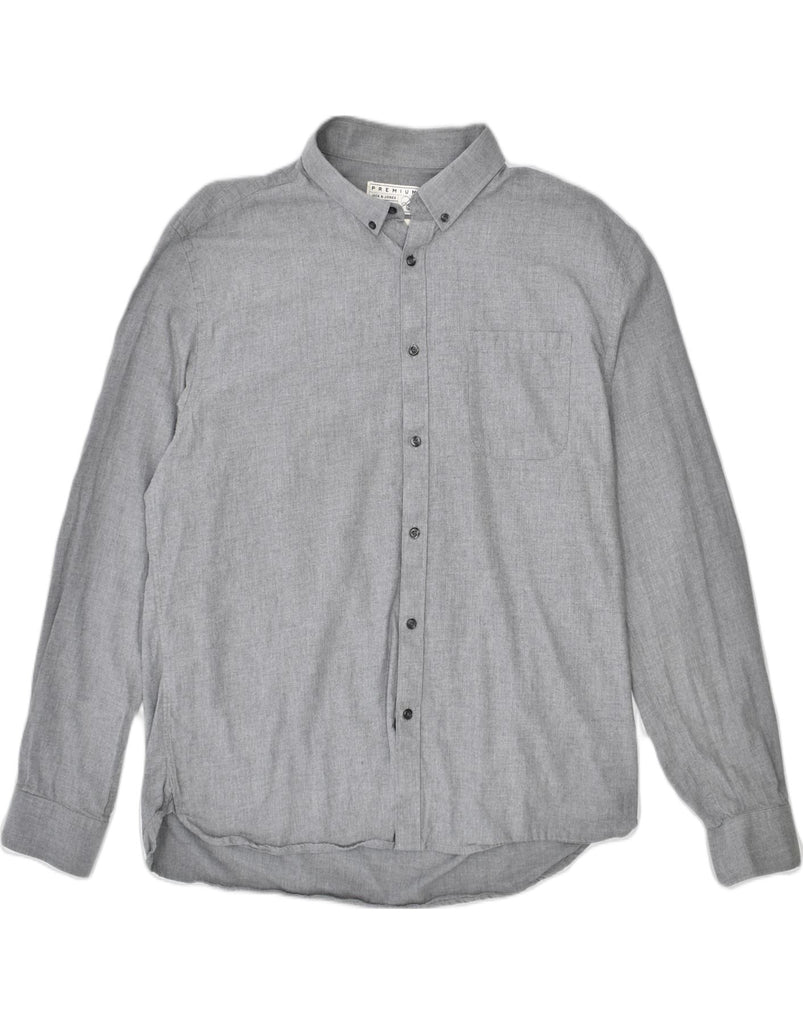 JACK & JONES Mens Tailored Slim Shirt 2XL Grey Cotton | Vintage | Thrift | Second-Hand | Used Clothing | Messina Hembry 